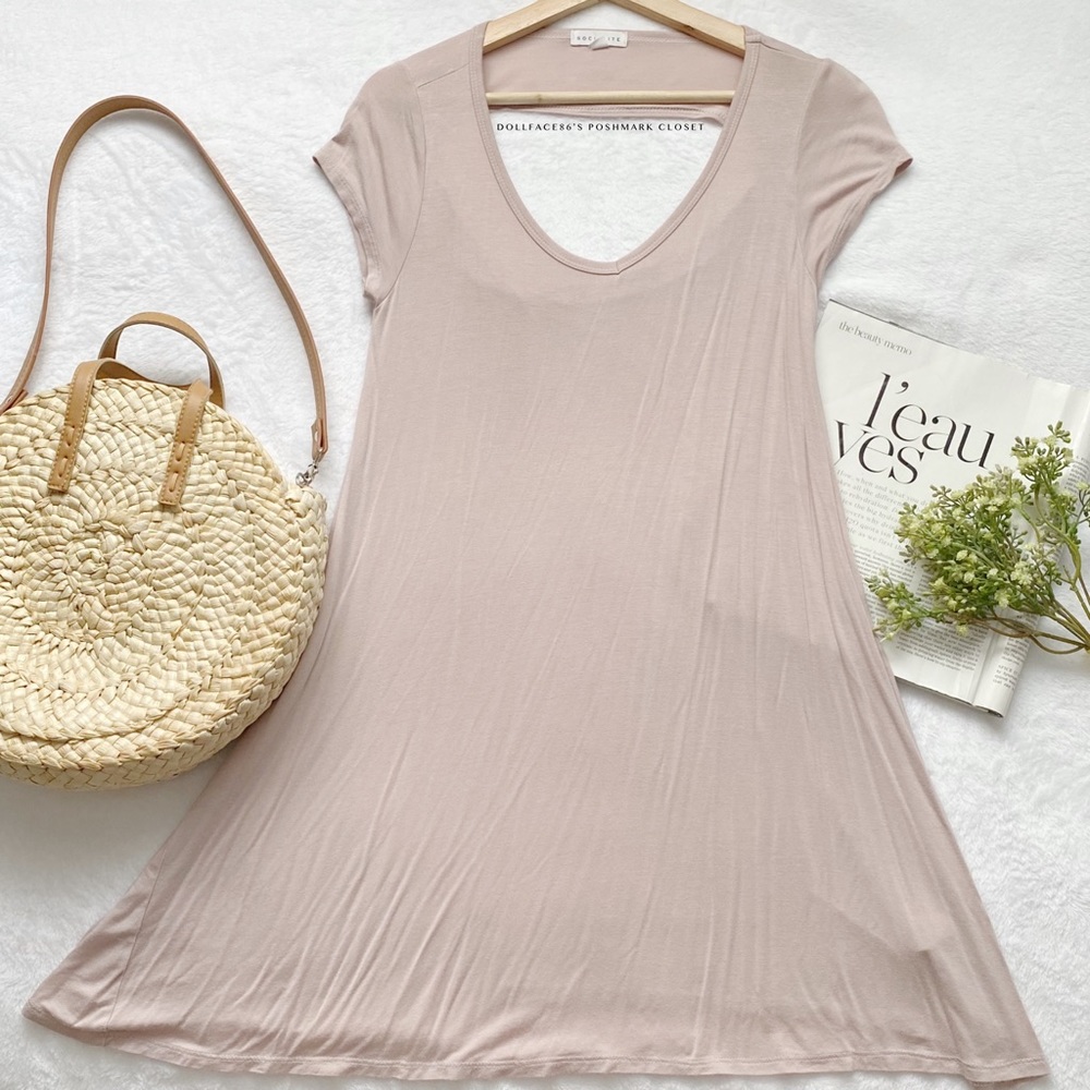 Light Pink Cut Out T-Shirt Dress
